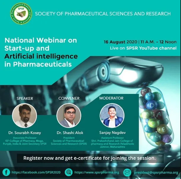 SPSR - NATIONAL WEBINAR ON START-UP AND ARTIFICIAL INTELLIGENCE IN PHARMACEUTICALS