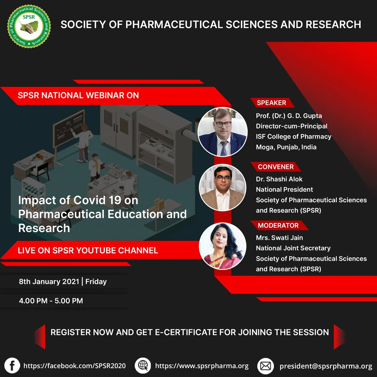 SPSR National Webinar on 'Impact of Covid 19 on Pharmaceutical Education and Research'