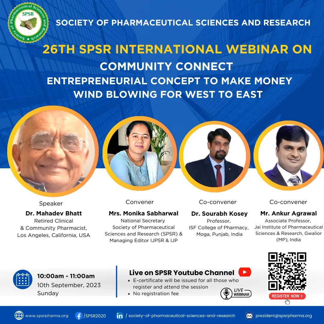 SPSR International Webinar on Community Connect: Entrepreneurial Concept To Make  Money - Wind Blowing For West To East