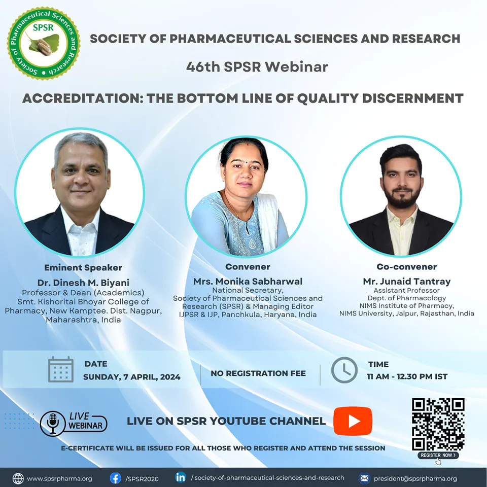 SPSR Webinar on ‘Accreditation: The Bottom Line of Quality Discernment'