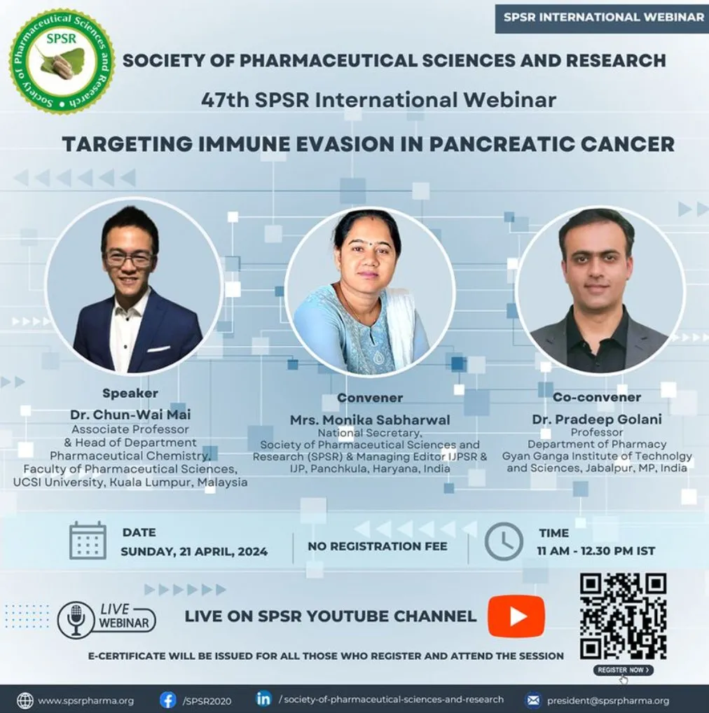 SPSR International Webinar on ‘Targeting immune evasion in Pancreatic Cancer'