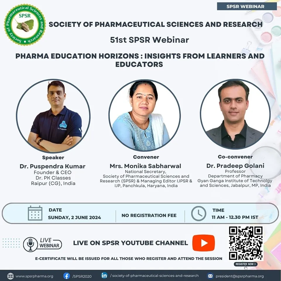SPSR Webinar on ‘Pharma Education Horizons: Insights from Learners and Educators’