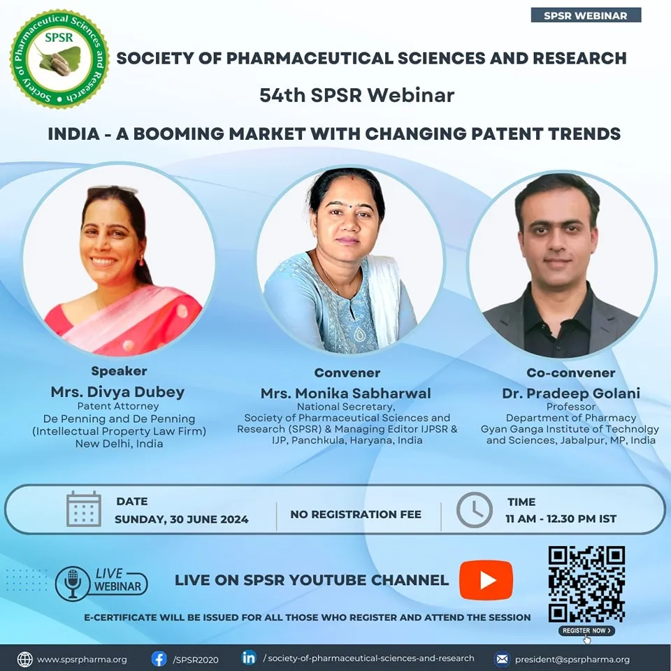 SPSR Webinar on ‘India - a booming market with changing Patent trends’